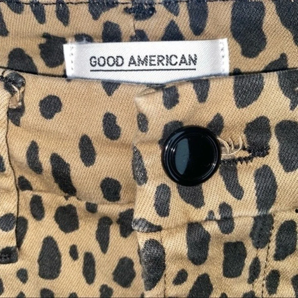 Good American Good Waist Animal Cheetah Leopard Print Jeans Size 24/4